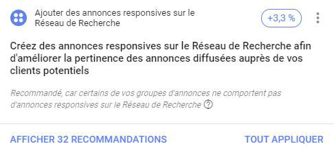 recommandations google ads annonces et extensions