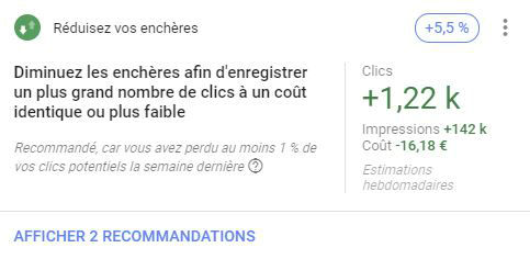 recommandations google ads enchères et budgets