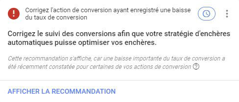 recommandations google ads réparations