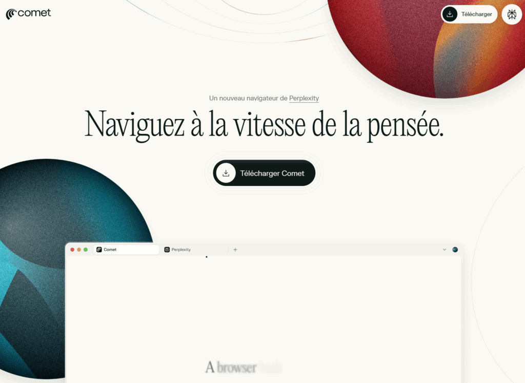 Fonctionnalités IA du navigateur Comet