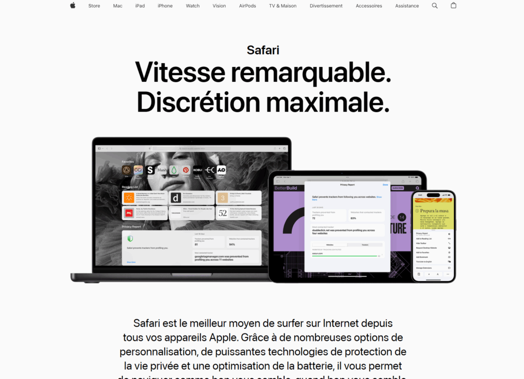 Fonctionnalités de l'IA du navigateur Safari macOS 2025